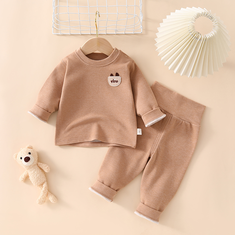 婴儿秋衣秋裤套装儿童内衣打底宝宝高腰护肚裤秋冬保暖睡衣家居服