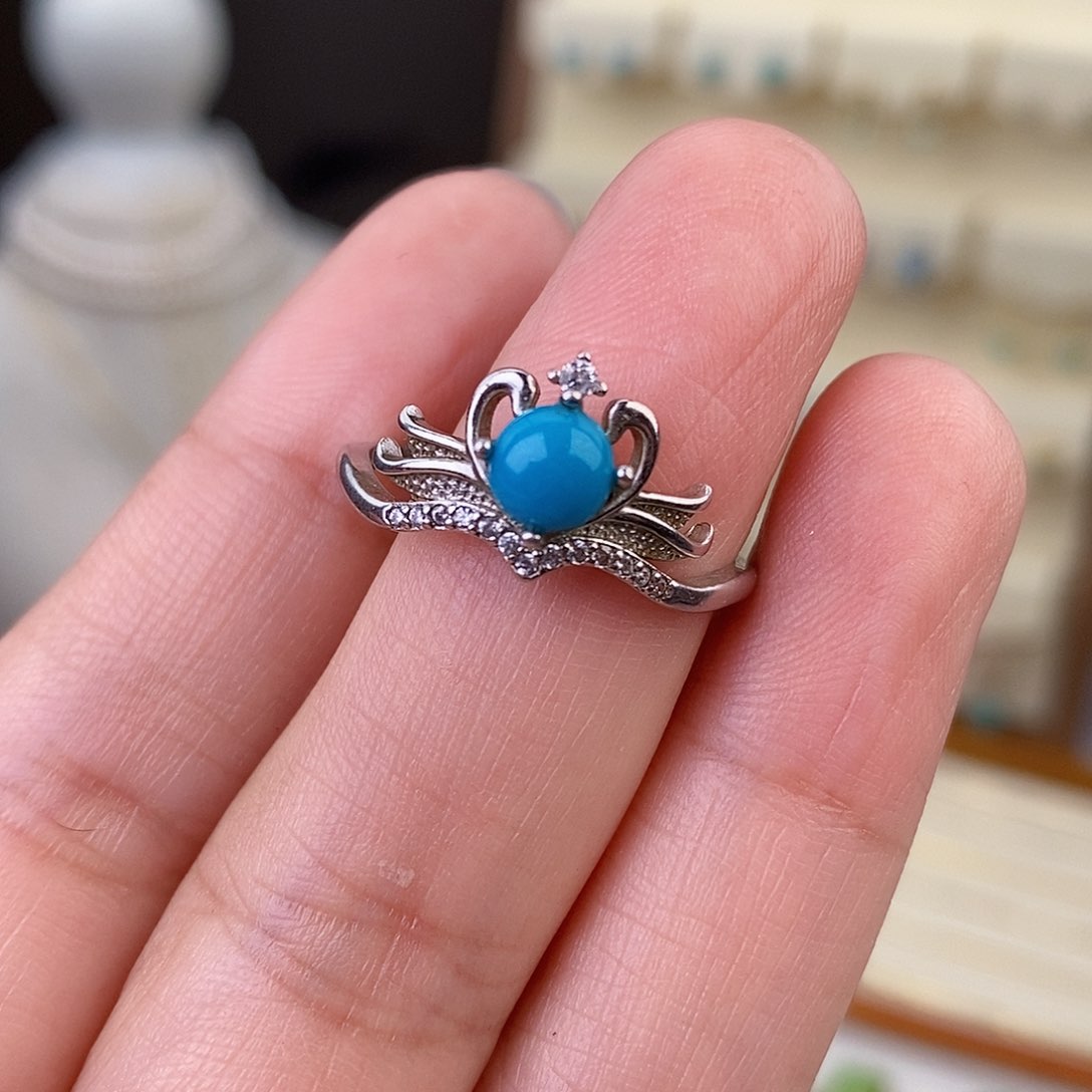 绿松石戒指银S925镶嵌