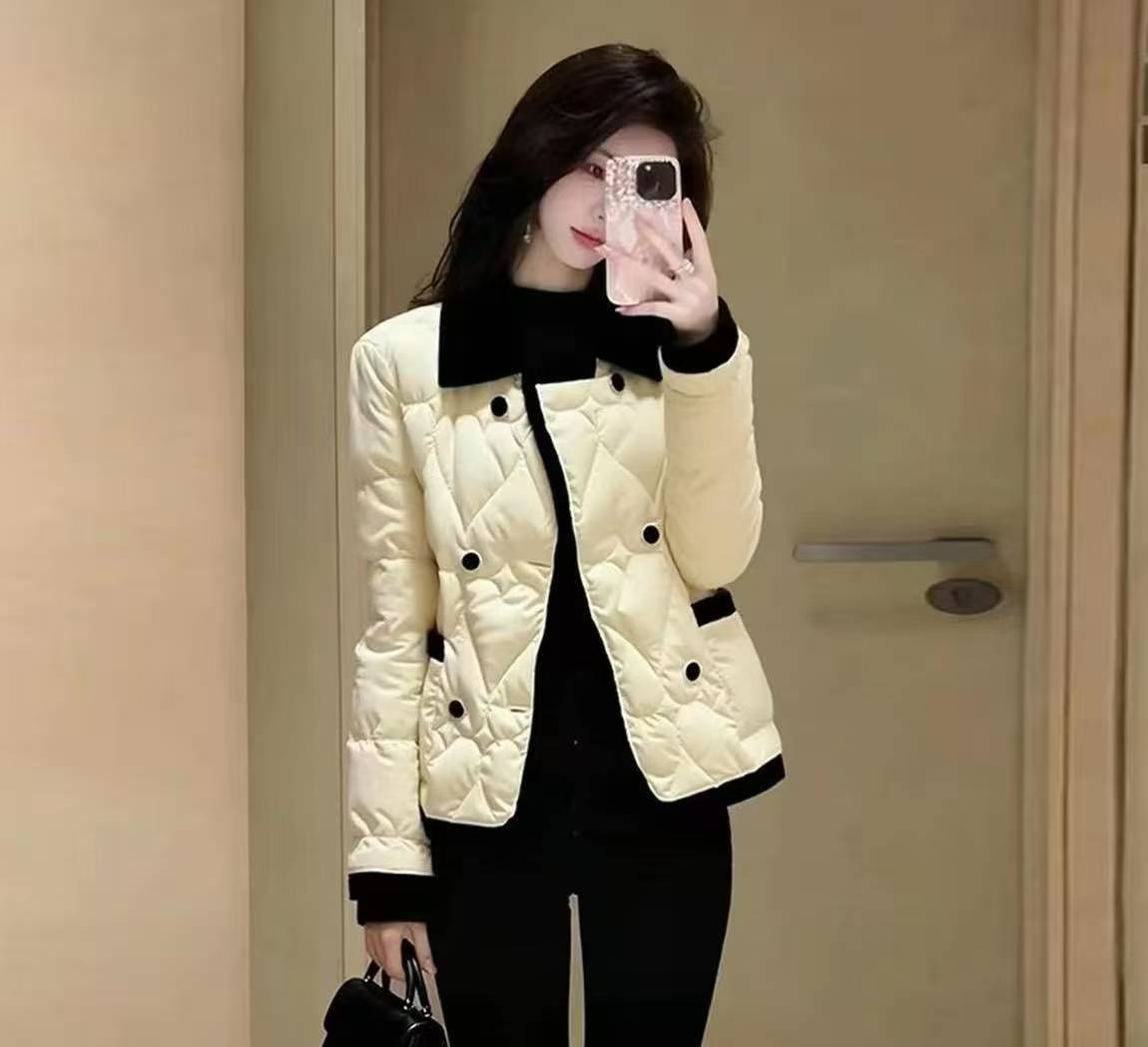 （有运费补贴）巨好看2025新款白色小香风韩系加厚保暖棉袄棉服
