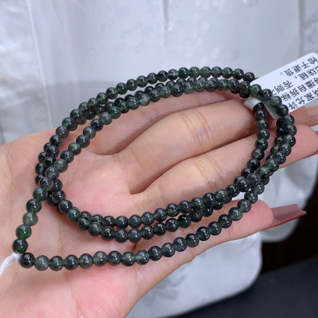 翡翠手链未镶嵌卡3.8冰胶乌鸡项链