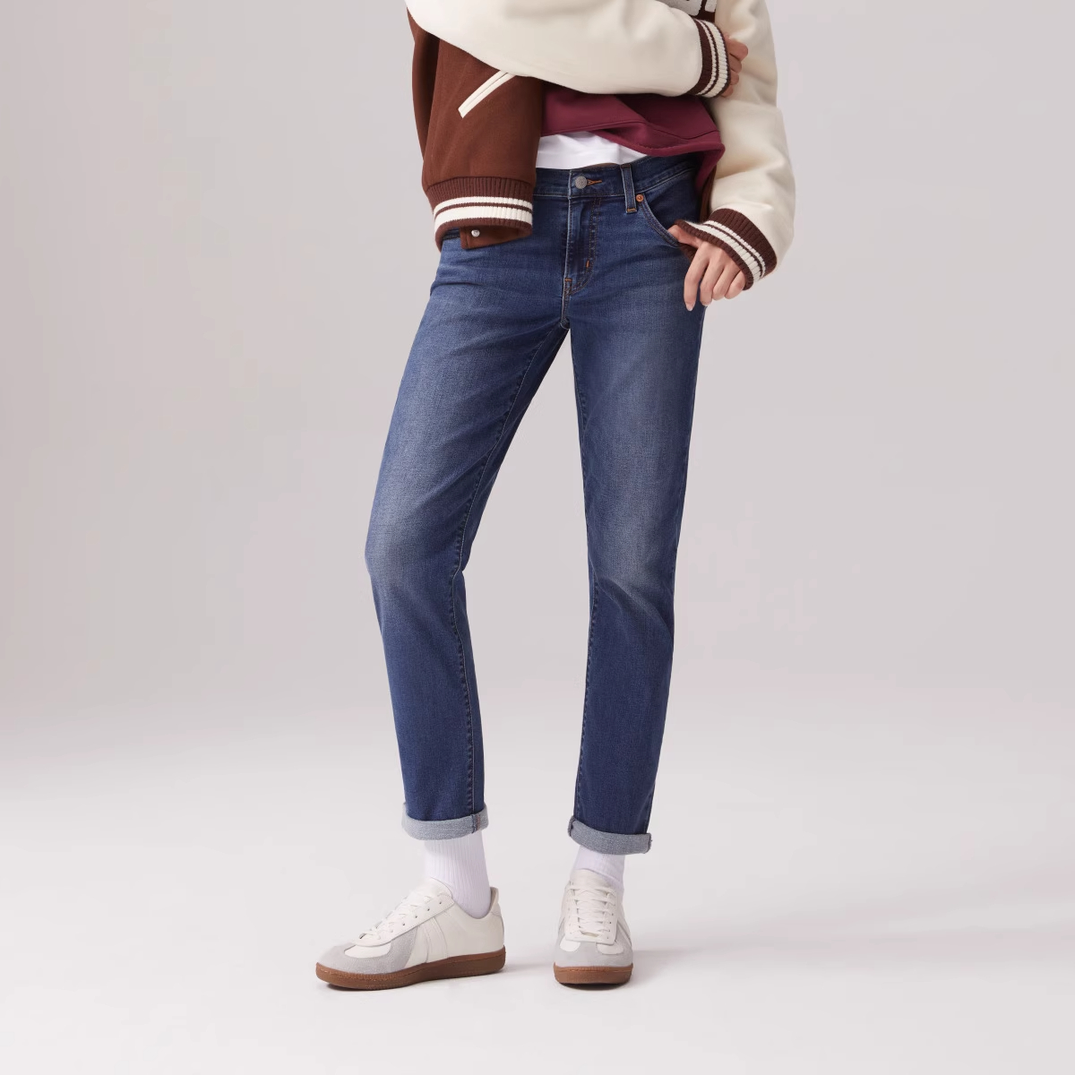 Levi's李维斯女士休闲时尚修身舒适宽松锥形低腰牛仔裤