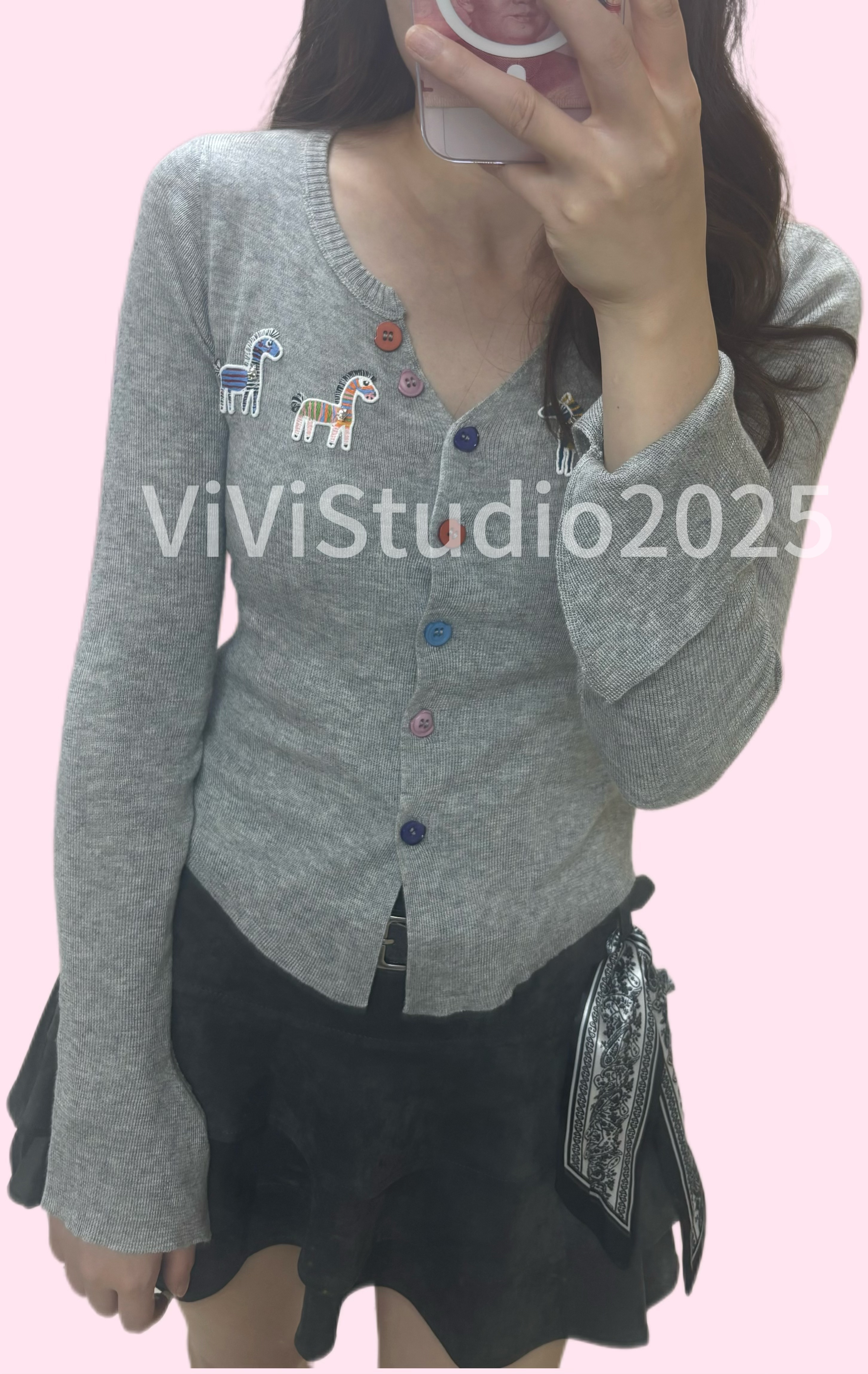 【显瘦天才】刺绣重工针织开衫，显瘦慵懒百搭甜美