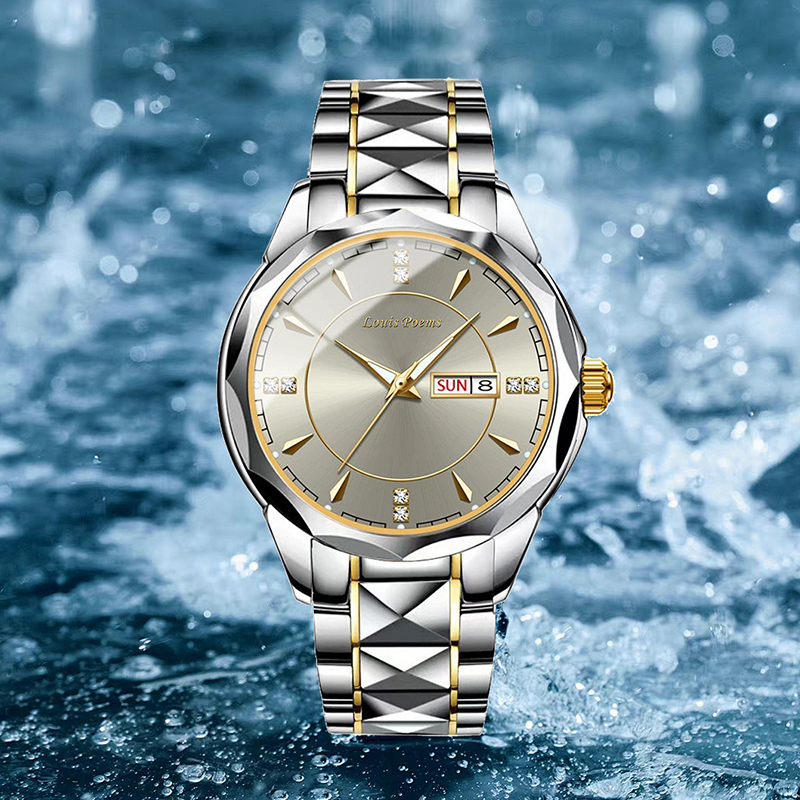 【主播补贴】经典男表指挥官钢带防水双日历轻奢时尚腕表-XIONG