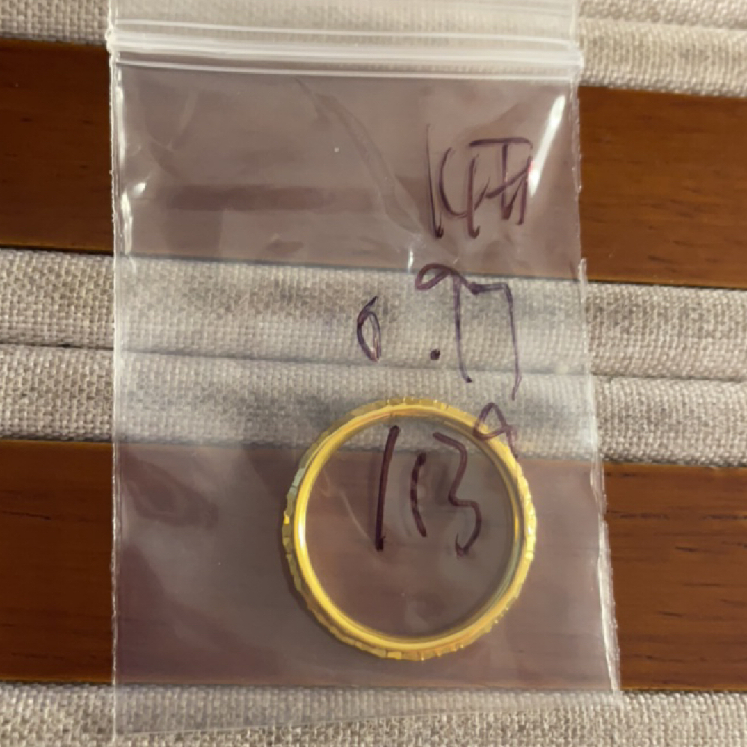 克重0.97 14号 圆筒碎冰冰戒指 足金999