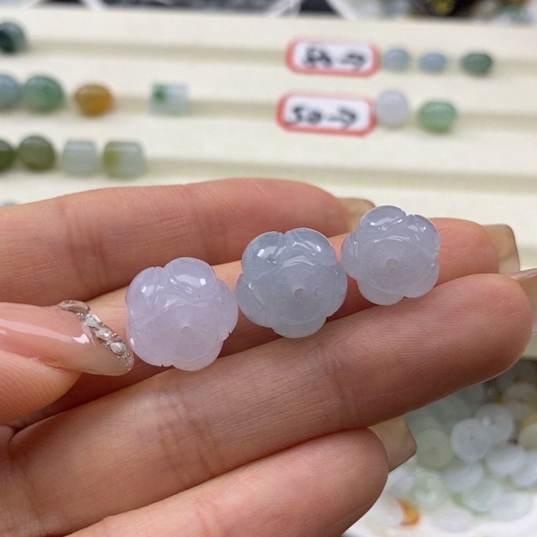 翡翠颈饰未镶嵌莲花珠380一个可挑