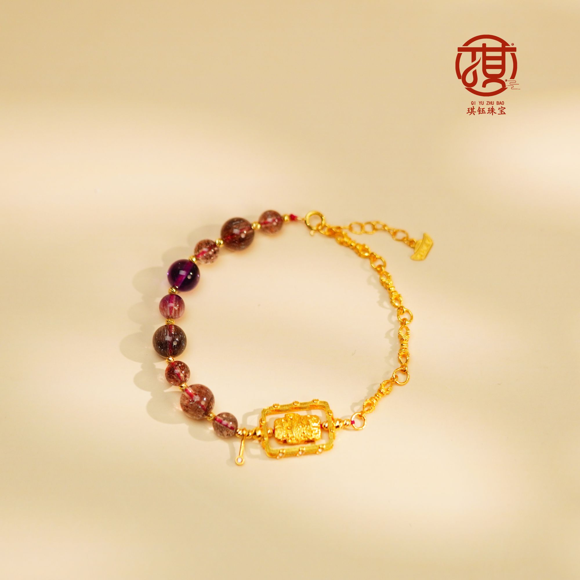 [琪钰]燕南 18K金扎基超七水晶手链-L250622002