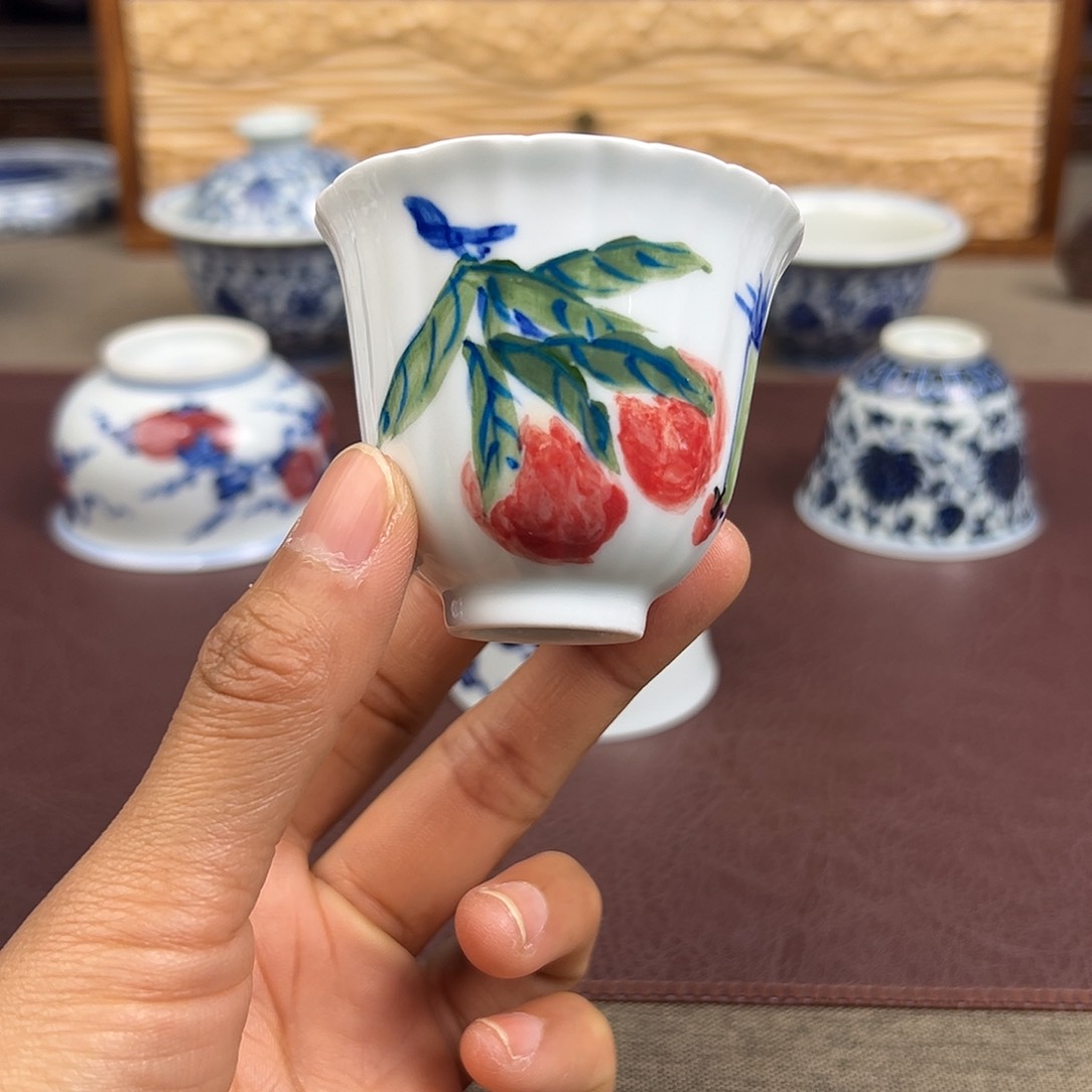 杯子景德镇三果闻香杯