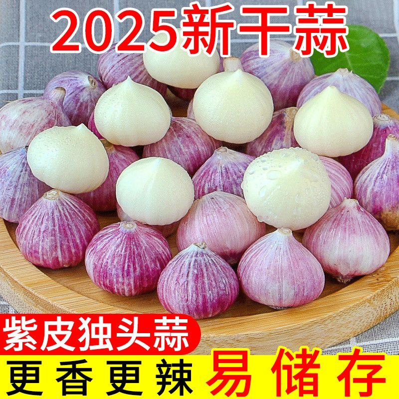 【2025新干蒜】高山种植紫皮独头干蒜 辛辣醇香 颗粒饱满