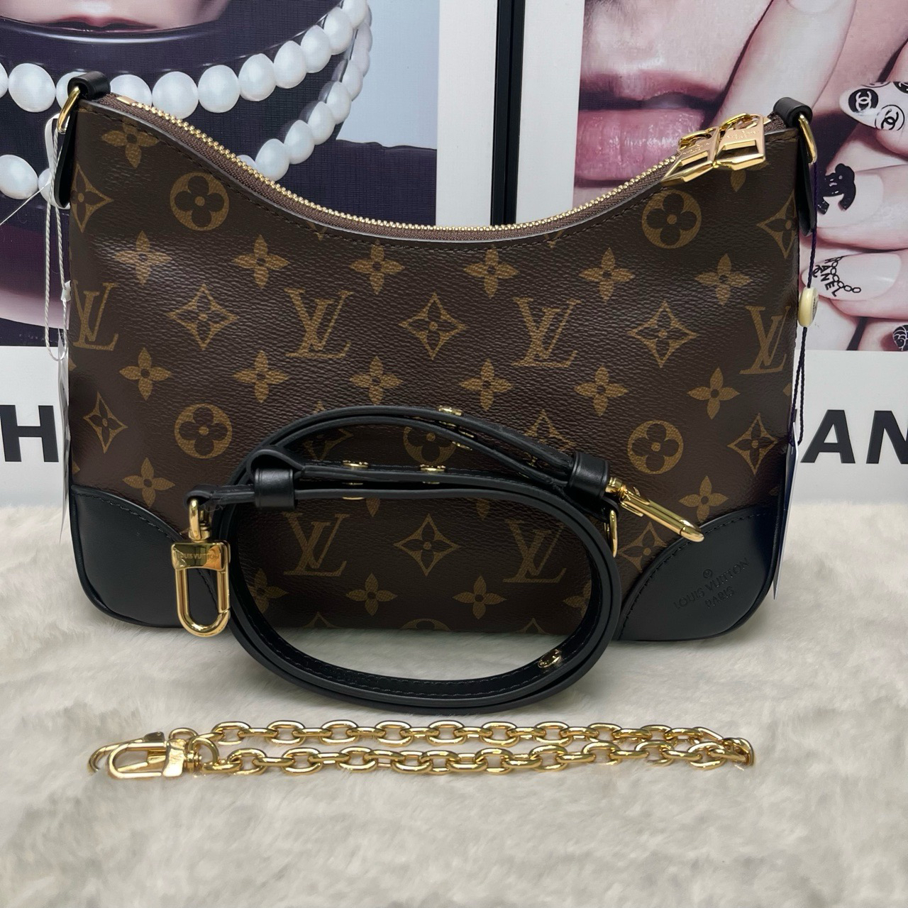 99新 LouisVuitton/路易威登 老花黑牛角（全套芯片款）