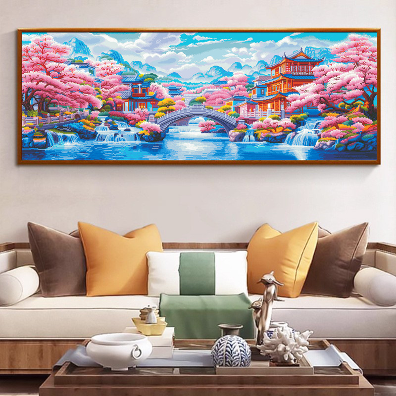 十字绣2025新款线绣客厅刺绣江南春意【51色满绣无勾边】