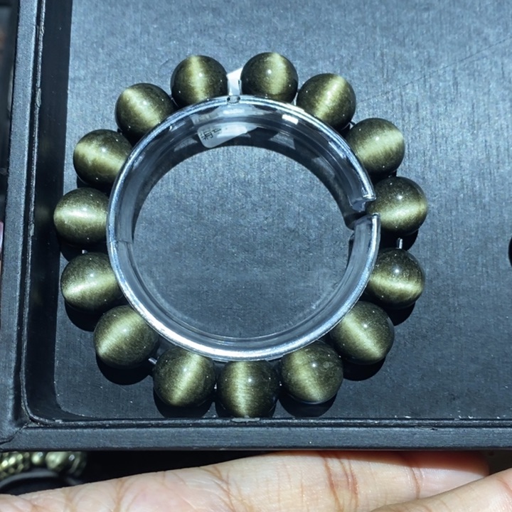 黑曜岩手链未镶嵌清***_