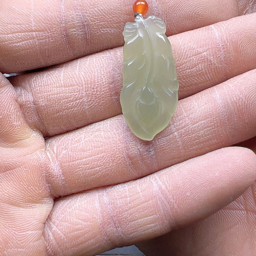 和田玉颈饰未镶嵌多样性拍一发一凤尾花