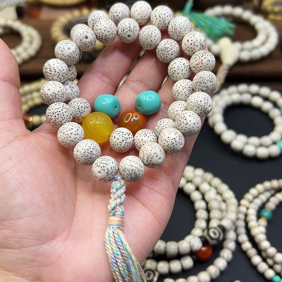 星月菩提手串姐****咕圆珠脱脂3圈