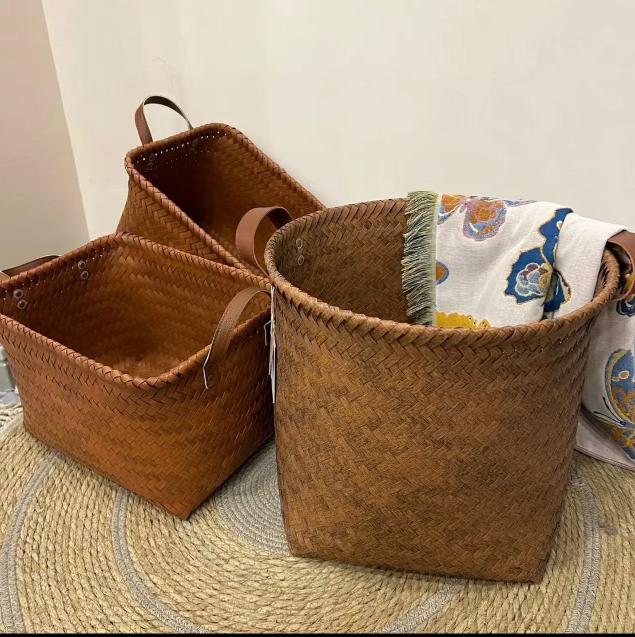 S007【粉丝福利】美式脏衣篮+收纳筐家用藤编篮子脏衣服收纳