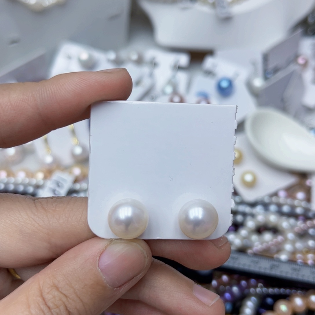 淡水珍珠耳饰银S925镶嵌