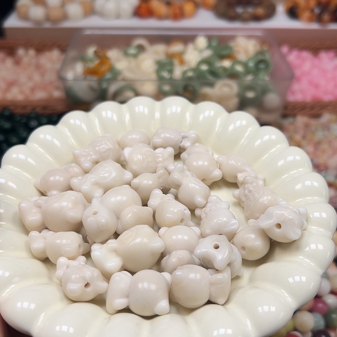 手串菩提根/象牙果瑕疵白拉布布10颗有裂