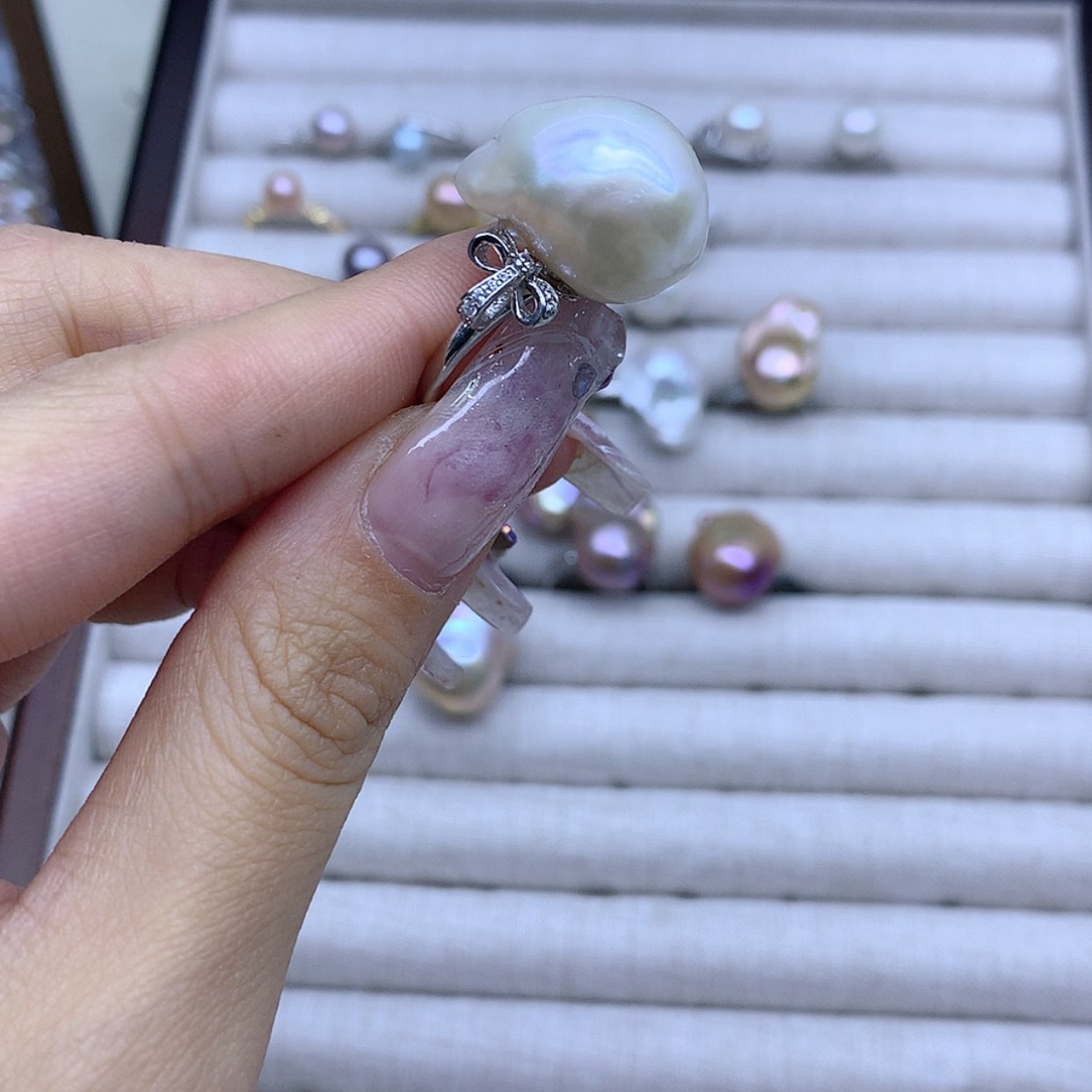 【闪购商品】淡水珍珠戒指银S925镶嵌