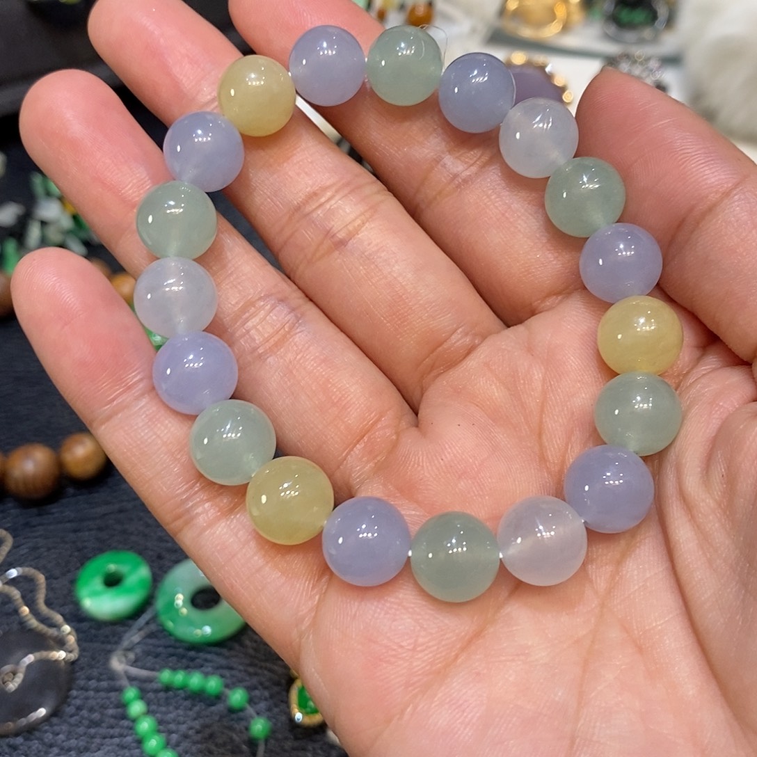 翡翠未镶嵌手链翡翠珠串