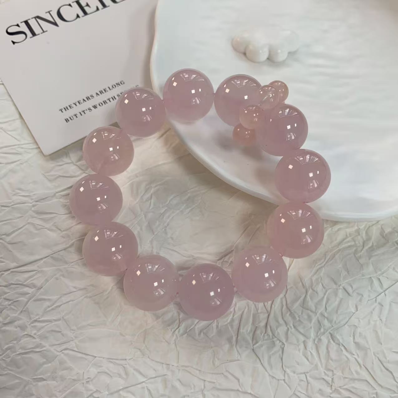 合金手链 莫桑粉水温柔送礼女款时尚手串原创设计ZDYSJ00474