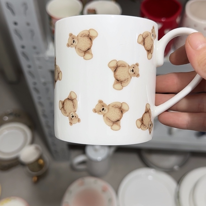 微瑕骨瓷英国玛莎小熊杯子一个