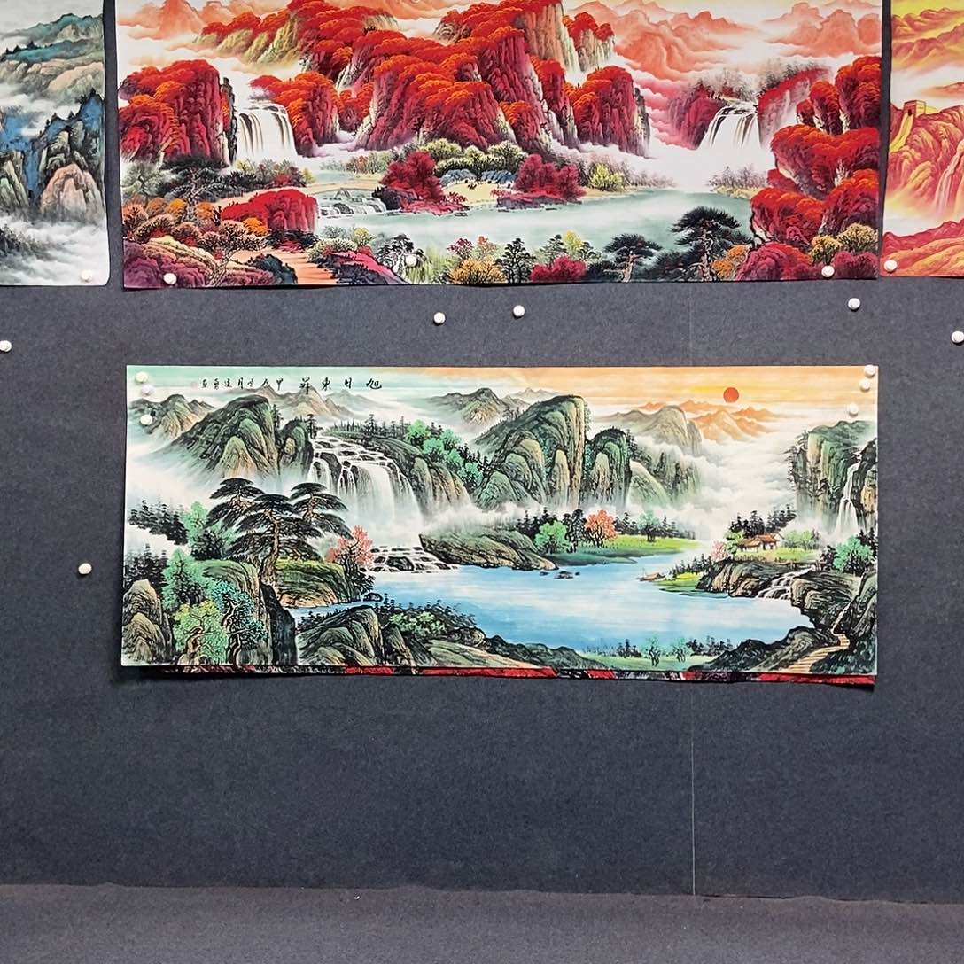 国画小八尺山水一副