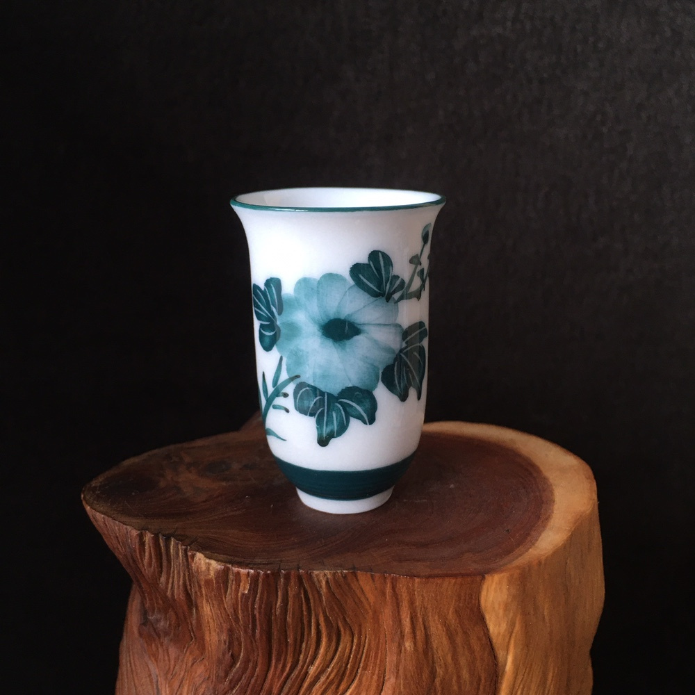 出口创汇时期瓷质手绘篱菊闻香杯全品1个真品如图茶杯旧藏收藏