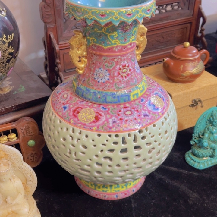 壶静*源紫砂壶瓷器摆件手工