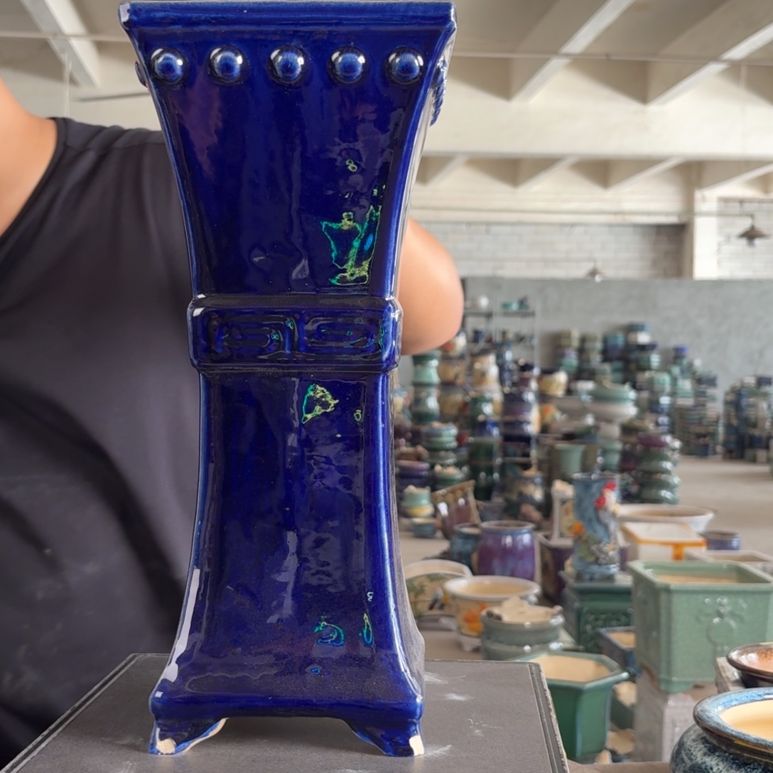 。一风堂石湾花盆 脚磕碰 内14*38