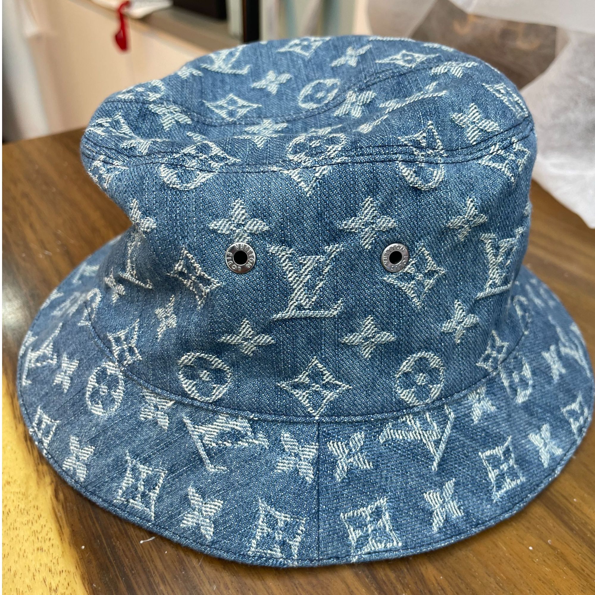 99新 LouisVuitton/路易威登 【辛河奢品】LV 牛仔丹宁渔夫帽