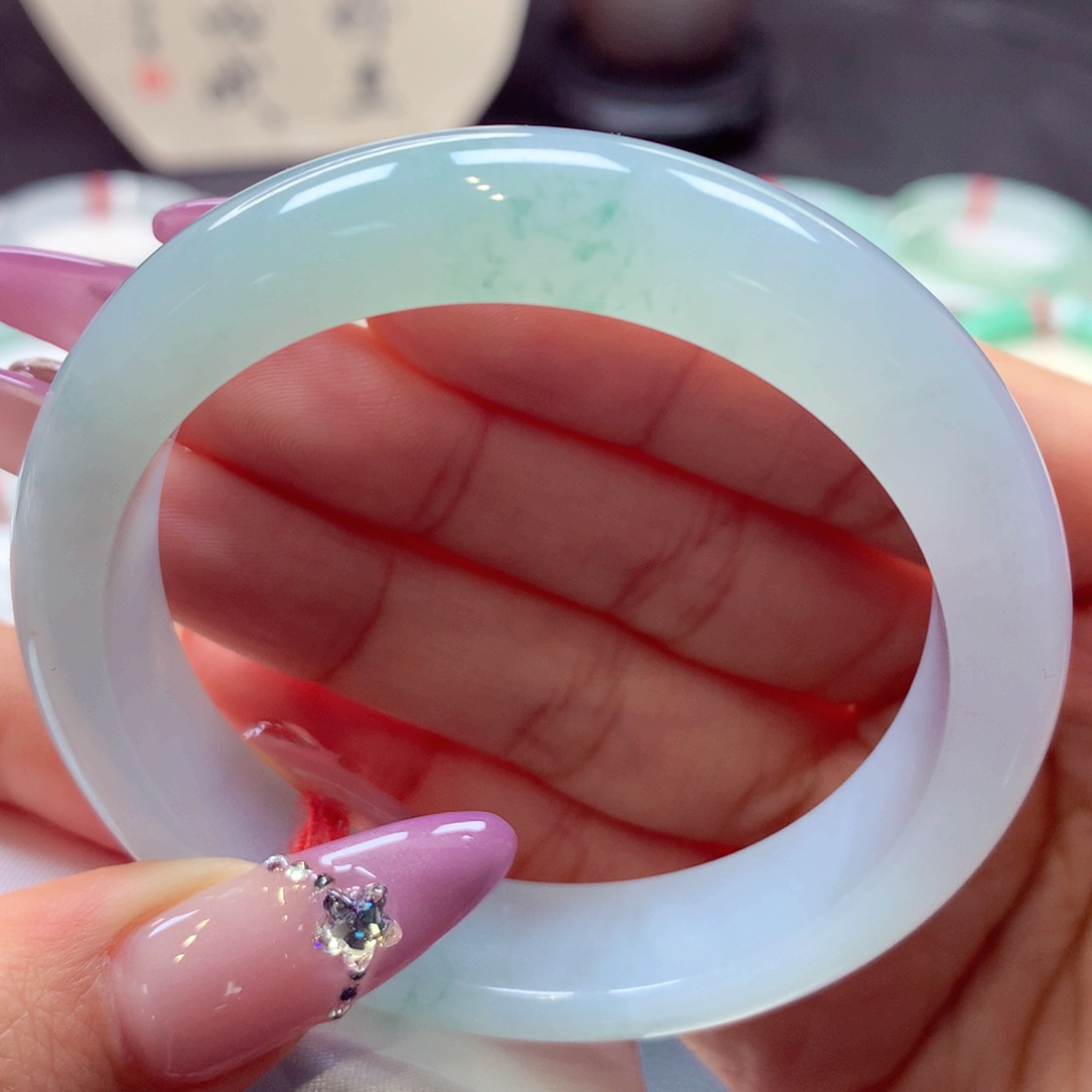 翡翠手镯未镶嵌正圈45号66