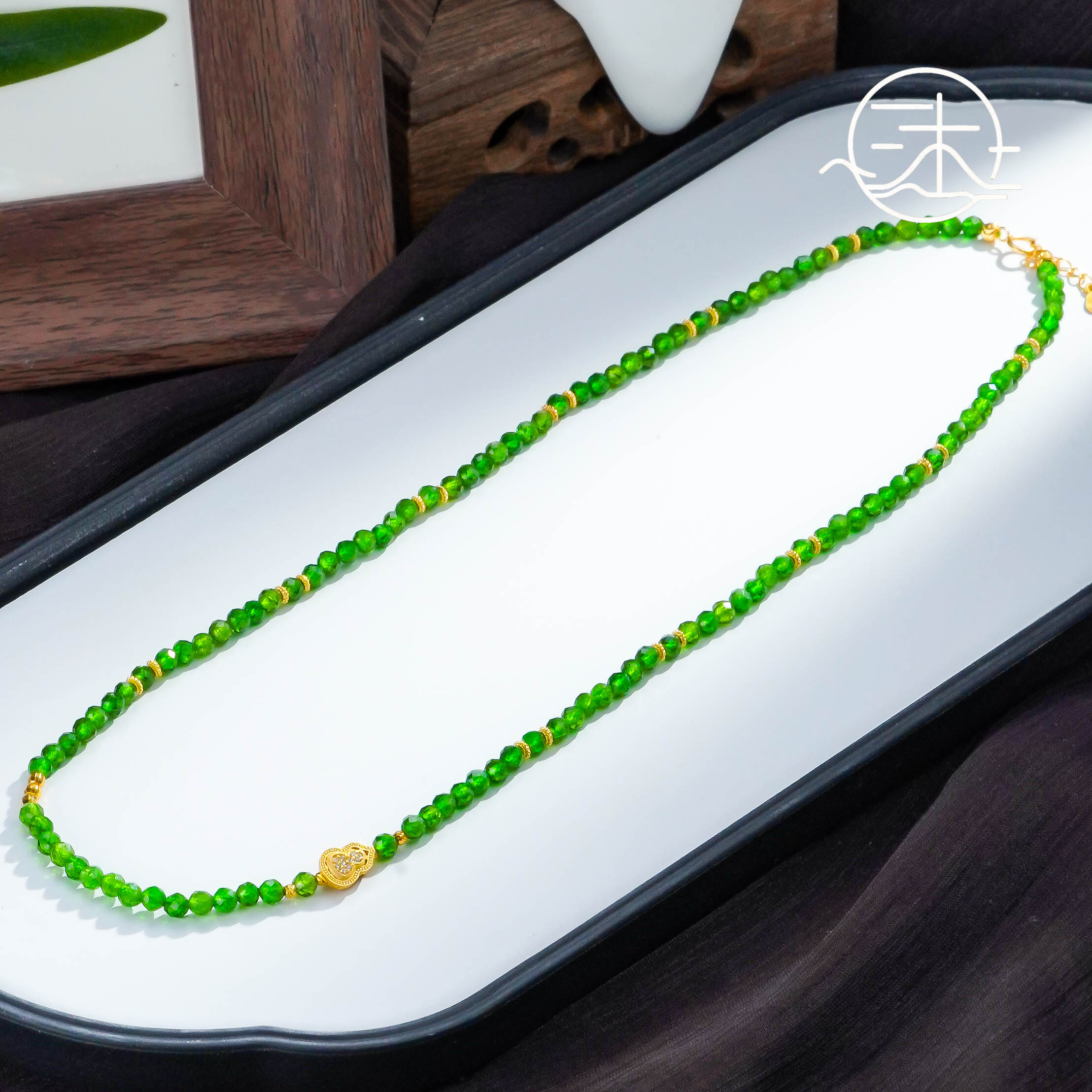 木润【透辉】天然宝石透辉石项链  S925银