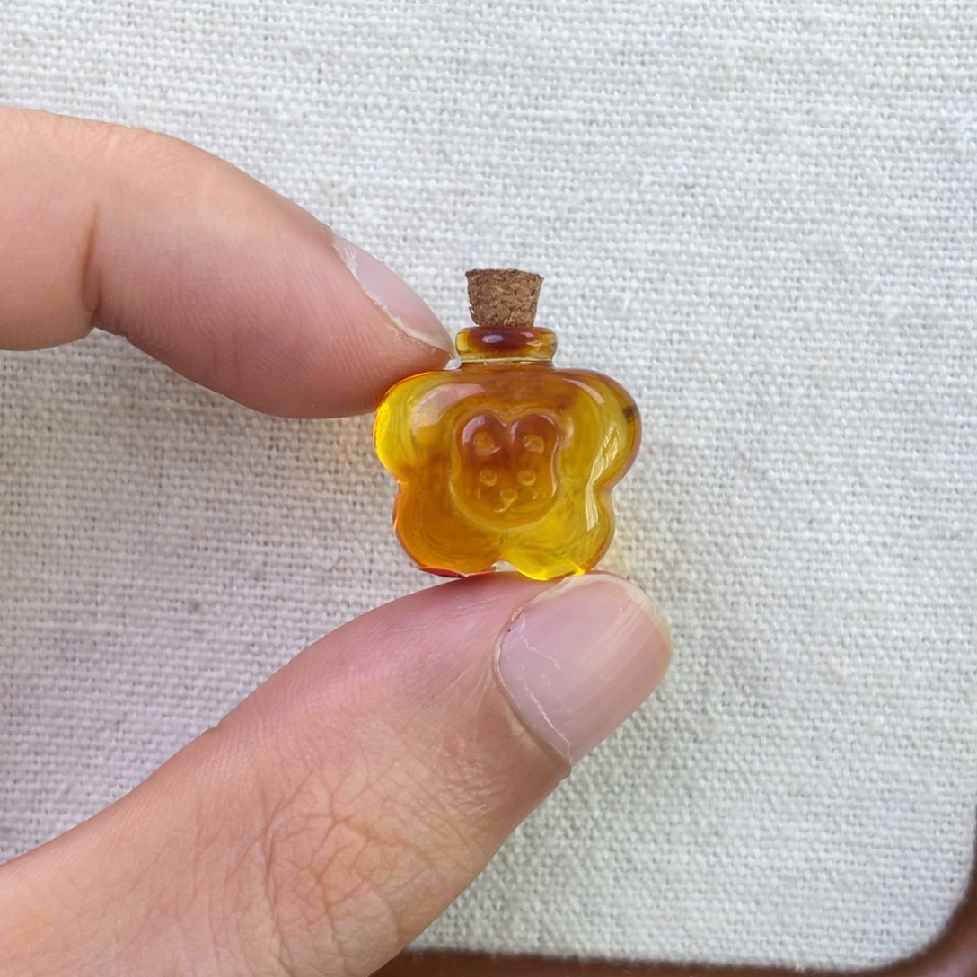 琥珀未镶嵌珠宝奇石许愿瓶