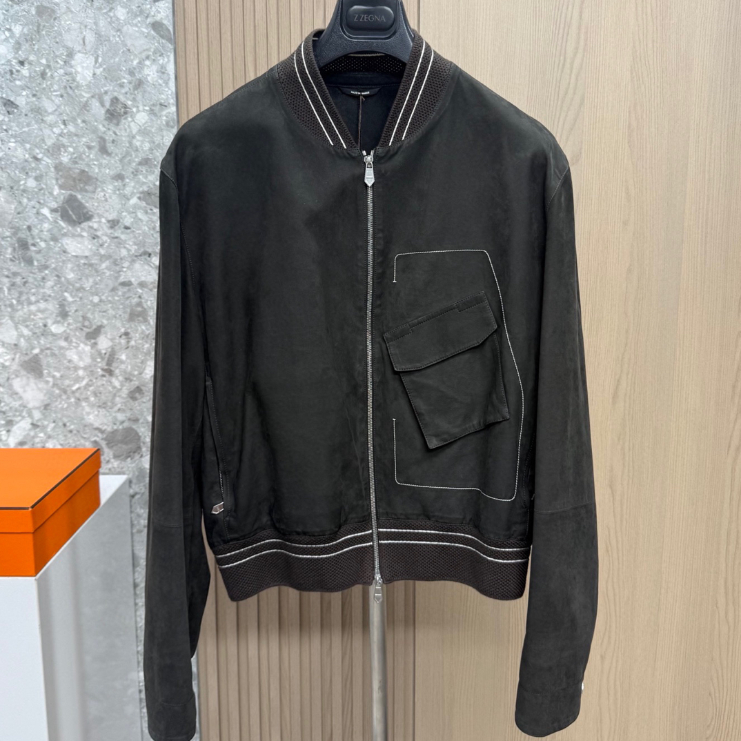 未使用 Hermes/爱马仕 135067 男款骑士皮衣夹克