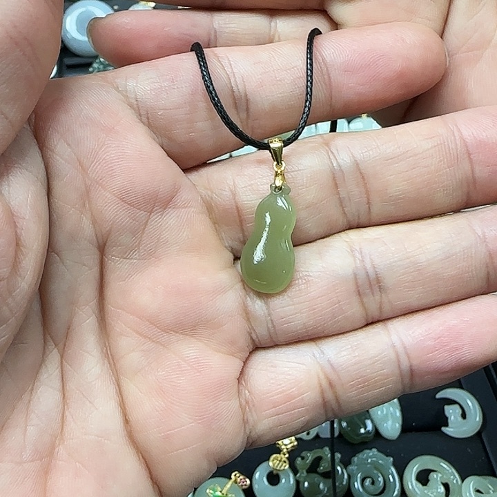 和田玉吊坠(不含链)银S925镶嵌