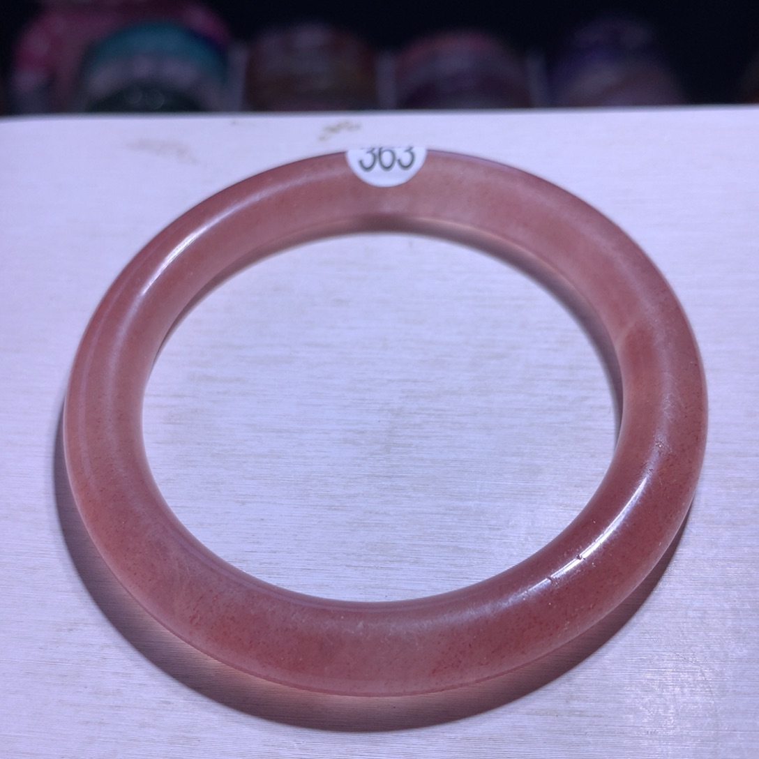 水晶手镯银S925镶嵌红草莓54.1圈363