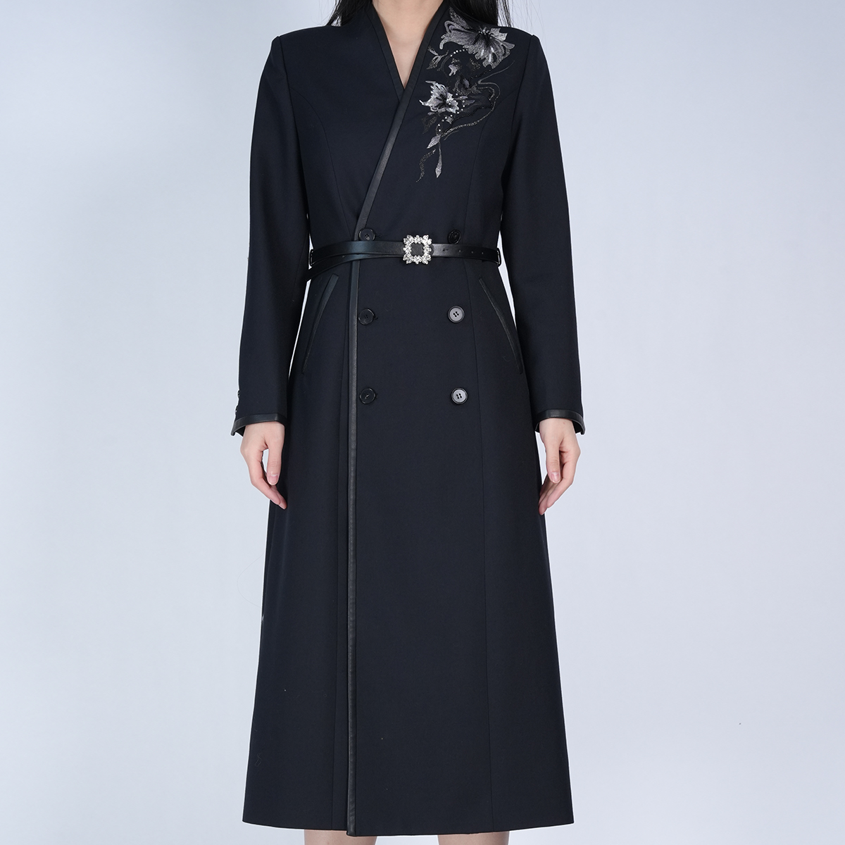 【样衣】中国风收腰显瘦气质长款女士战袍连衣裙YECL110088