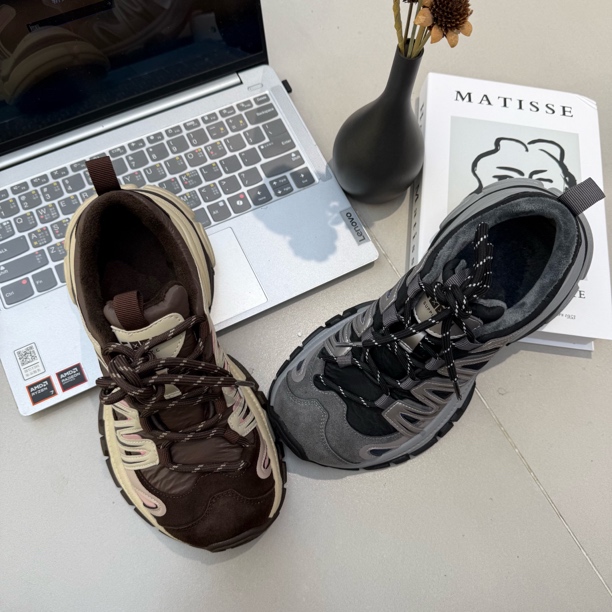 高级感拼色厚底老爹鞋女2025年新款百搭增高系带运动休闲鞋