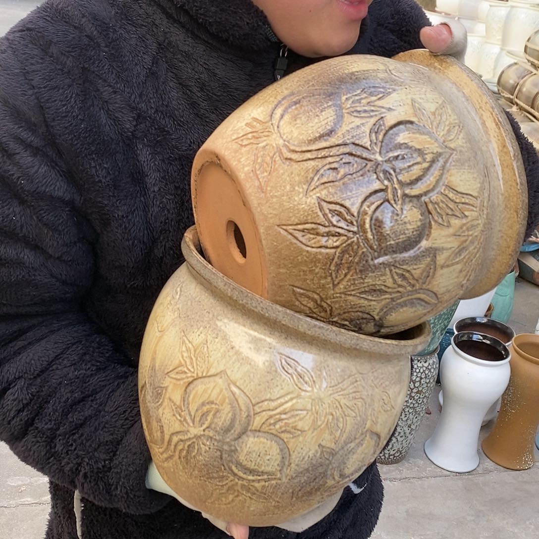 紫砂花盆正品口20高18