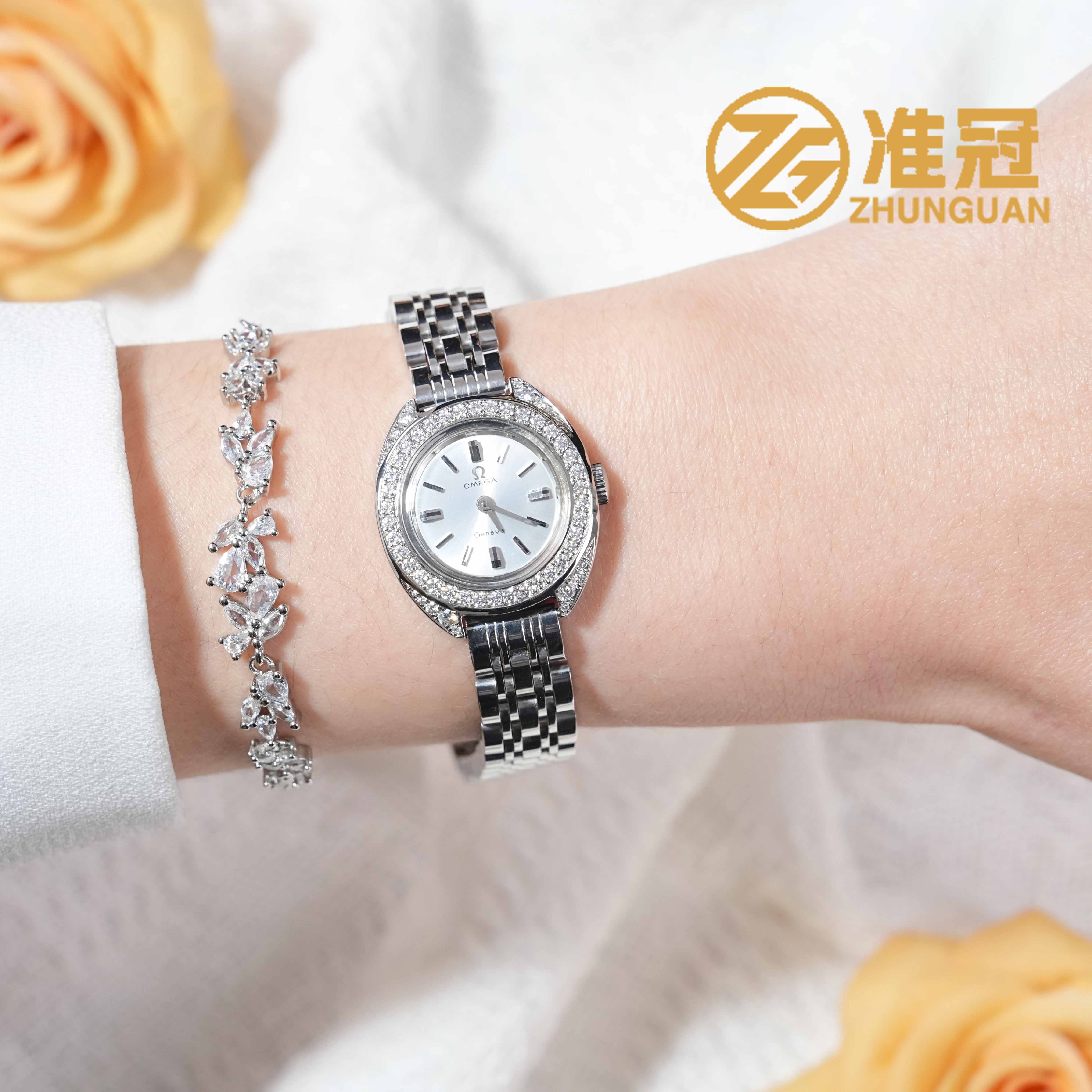 95新 Omega/欧米茄 24mm手动机械HS7098后钻日内瓦系列名表