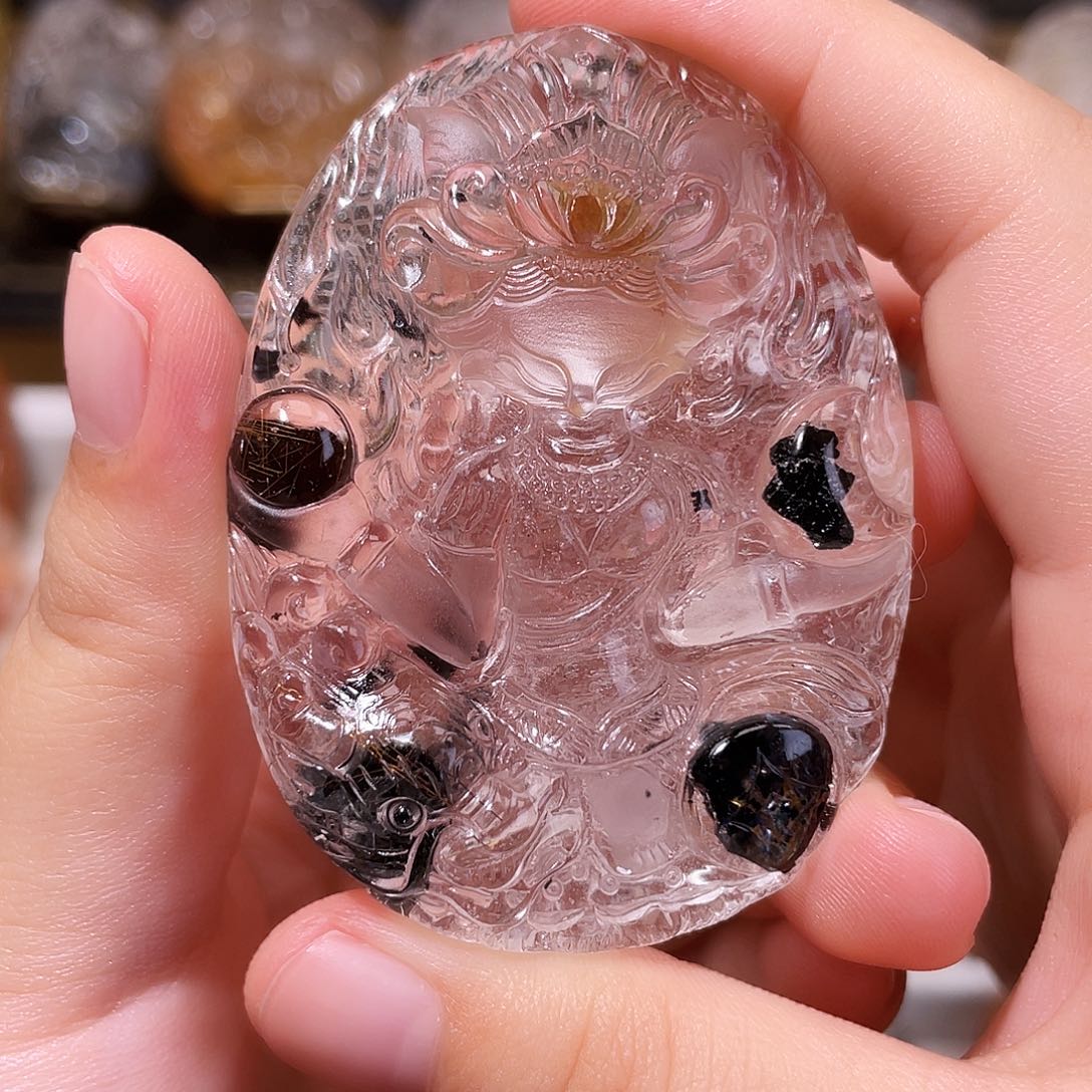 颈饰未镶嵌水晶云母➕发晶