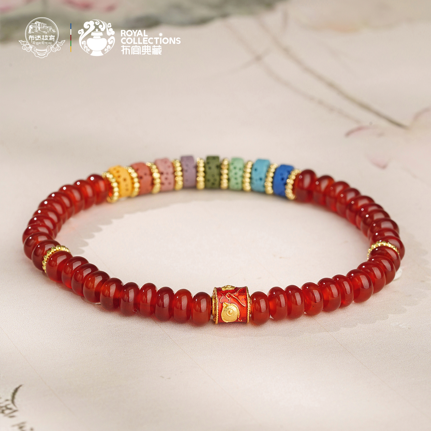 布达拉宫官方红玛瑙隔片手串时尚百搭设计款送礼物属马本命年手链