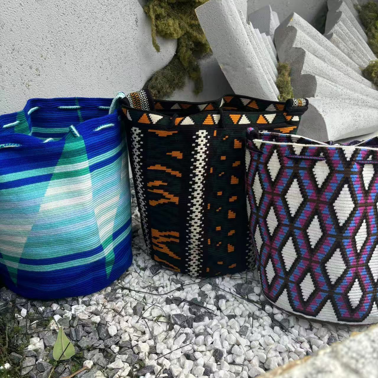 手工瓦尤包 南美洲手工钩织 休闲单肩包 小众百搭手工编织包 