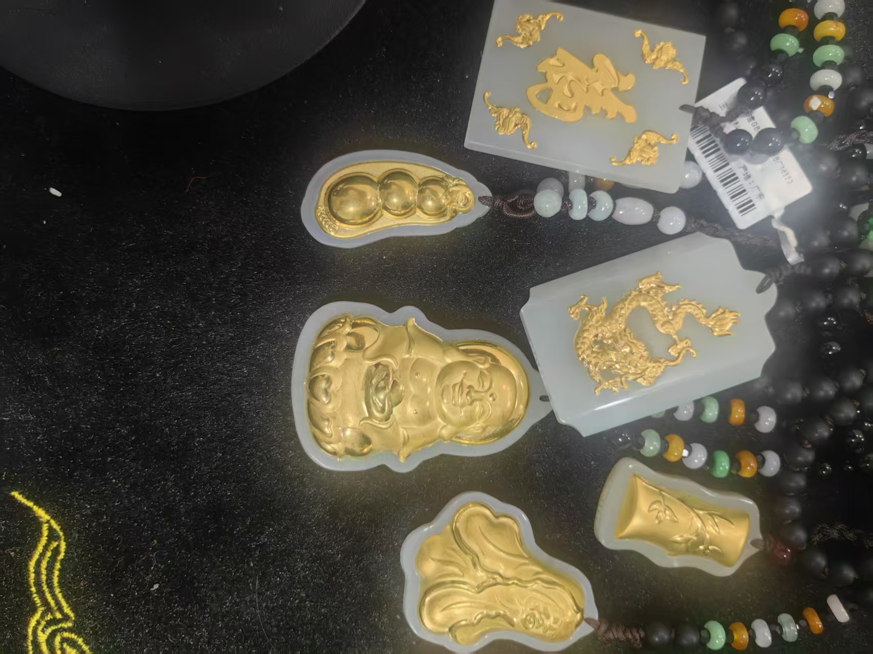 主播推荐和田玉金镶玉挂件多样性发一