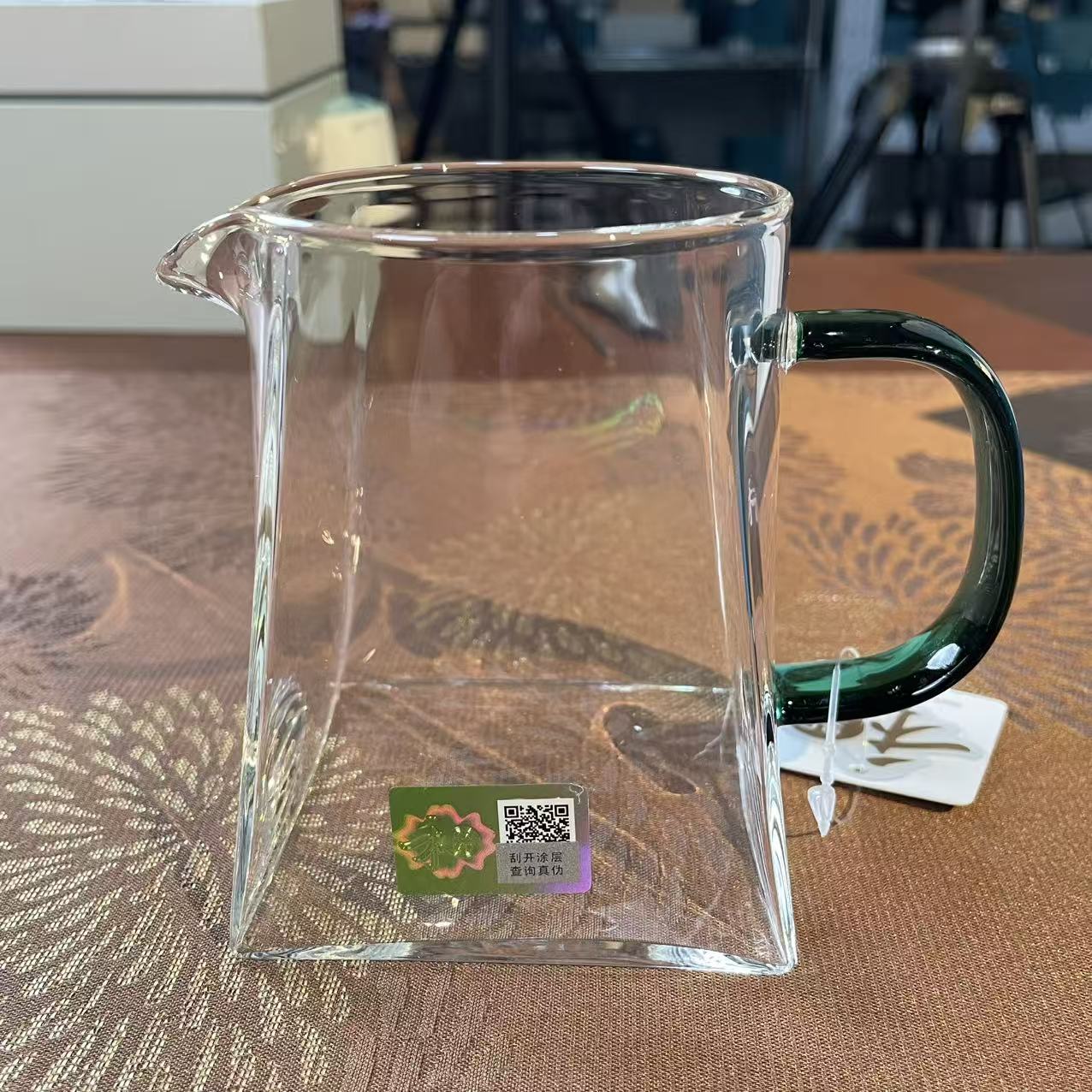 禾器高硼硅玻璃四方手抓公道杯1716