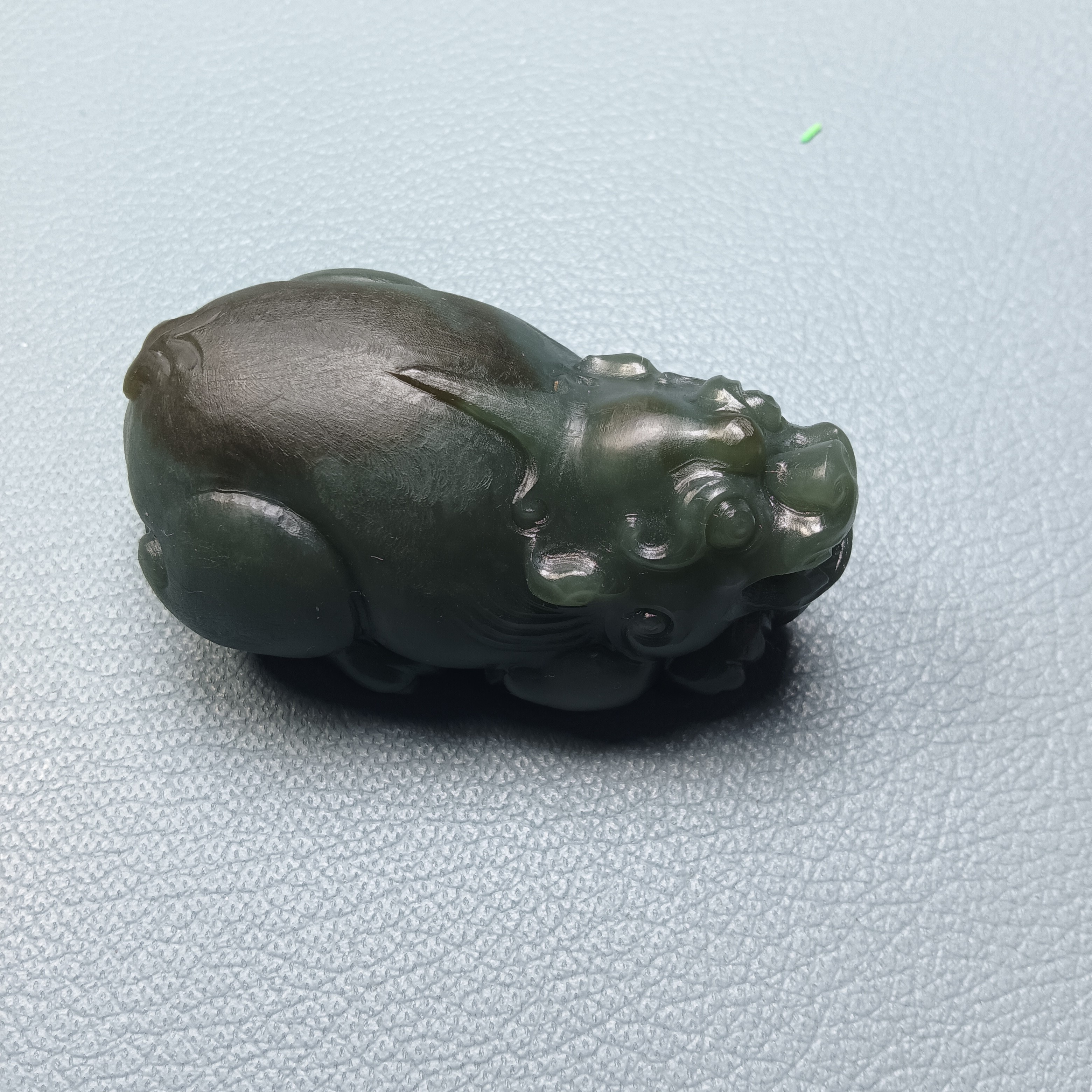 和田玉 且末糖料 貔貅 手把件38×70mm