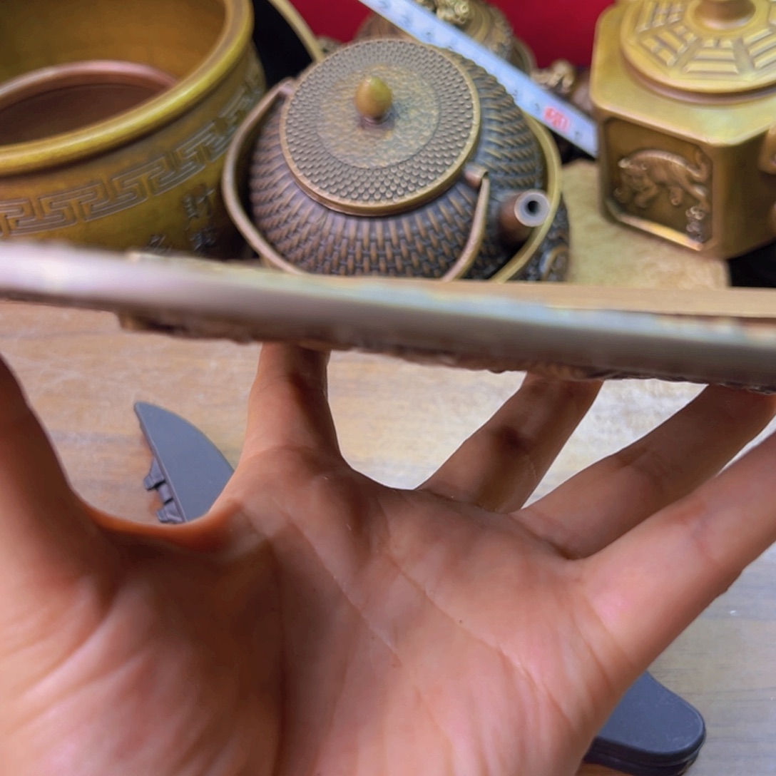 定制紫金风磨铜双面财神盘