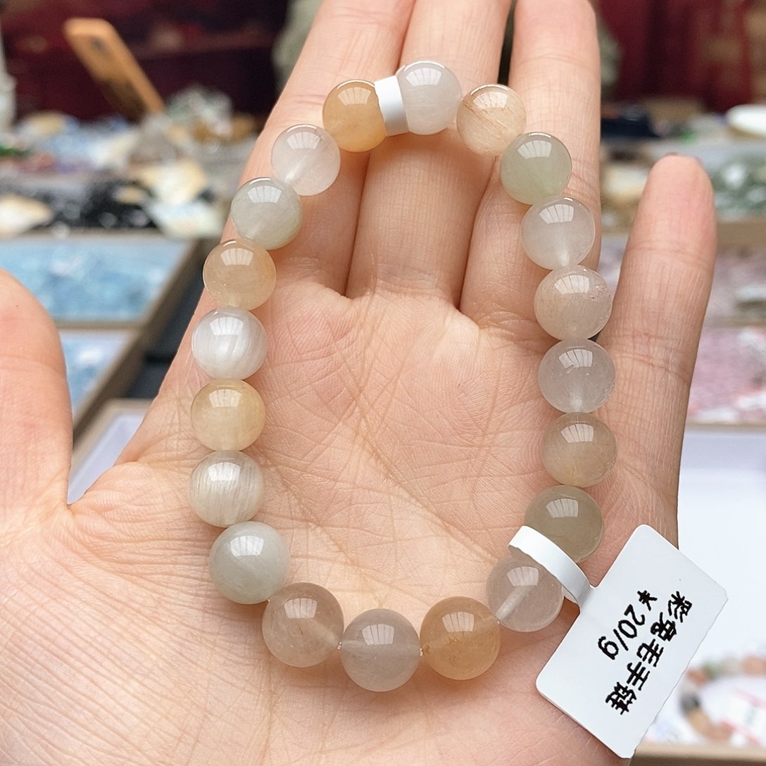 水晶手链未镶嵌C635 彩兔毛 9m+