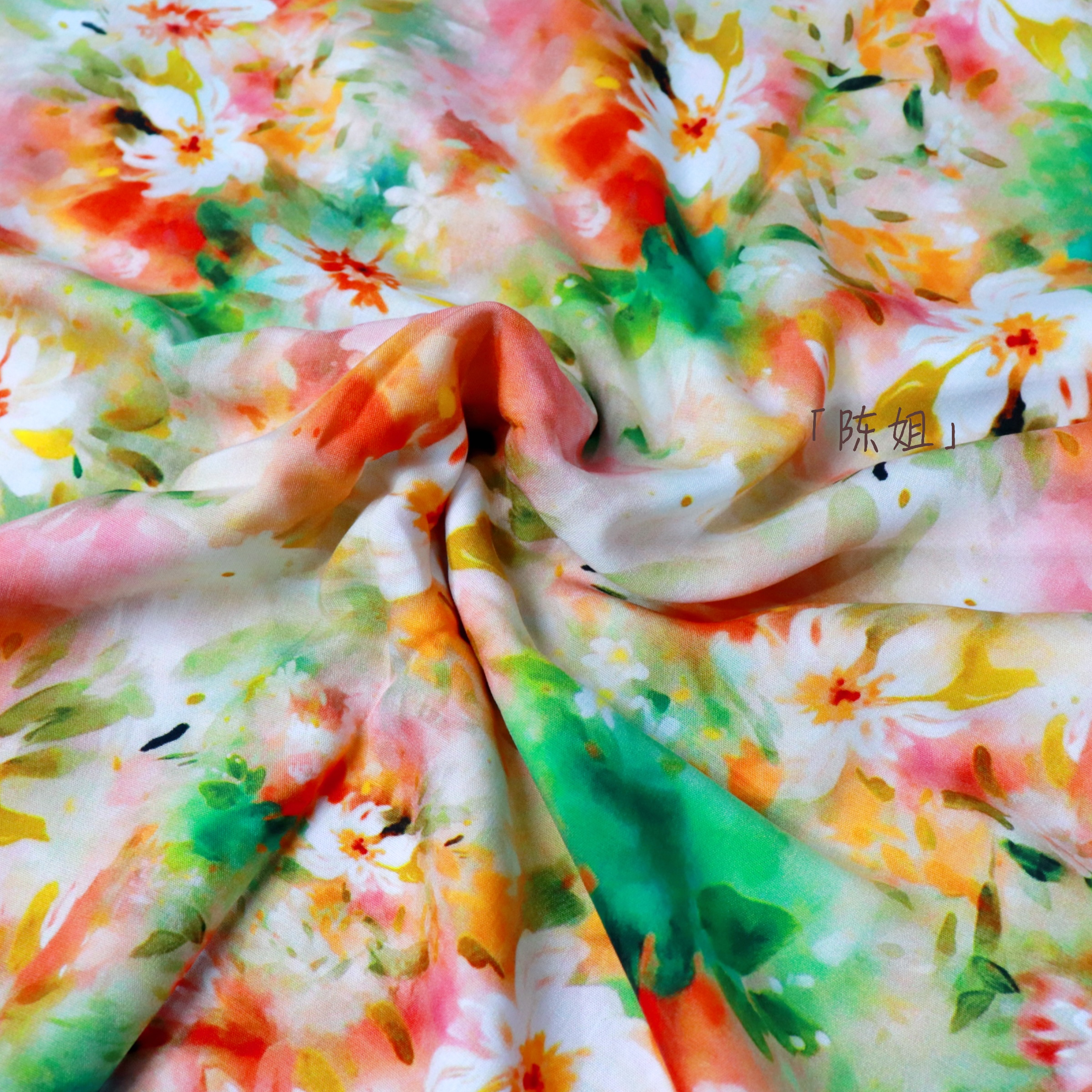 【2010两米包邮】爆款人造棉香云锻数码印花棉绸面料（非七天无理由）