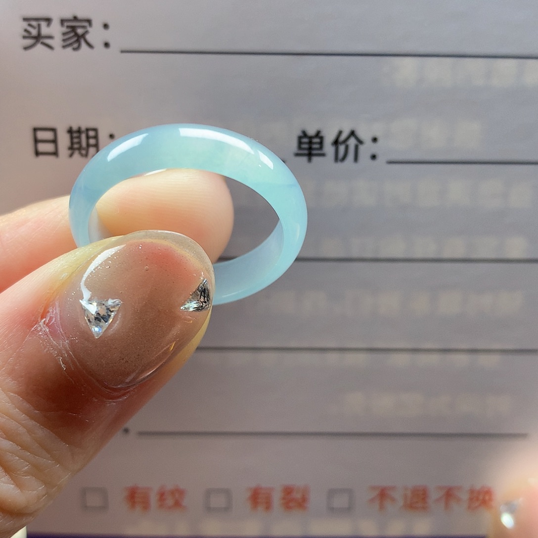 翡翠未镶嵌戒指叮**儿天然翡翠14号