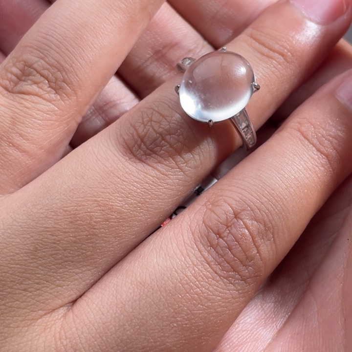 石英质玉银S925镶嵌戒指